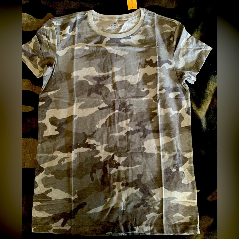 American Eagle Crew Neck Gray Camouflage